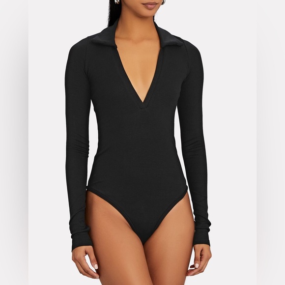 ALIX NYC Monterey Polo Rib Knit Bodysuit Size Small - Picture 2 of 7